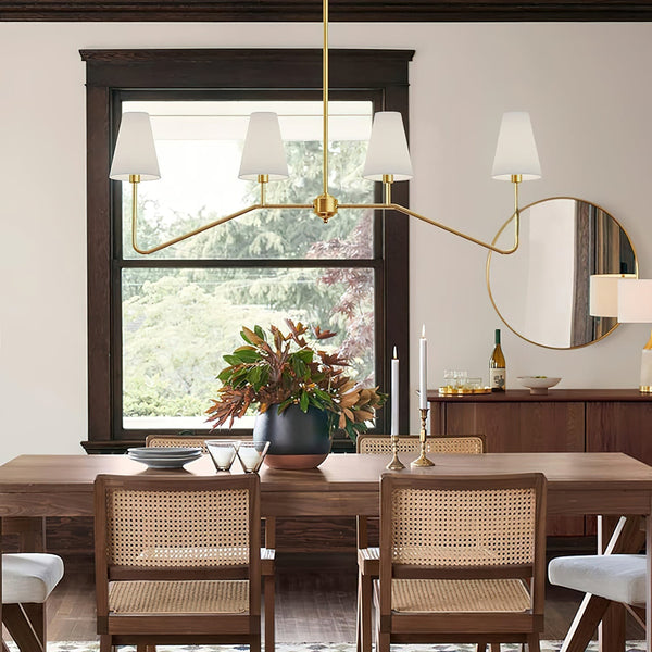 Avvenora Vintage Industrial Brass Fabric Pendant Lamp