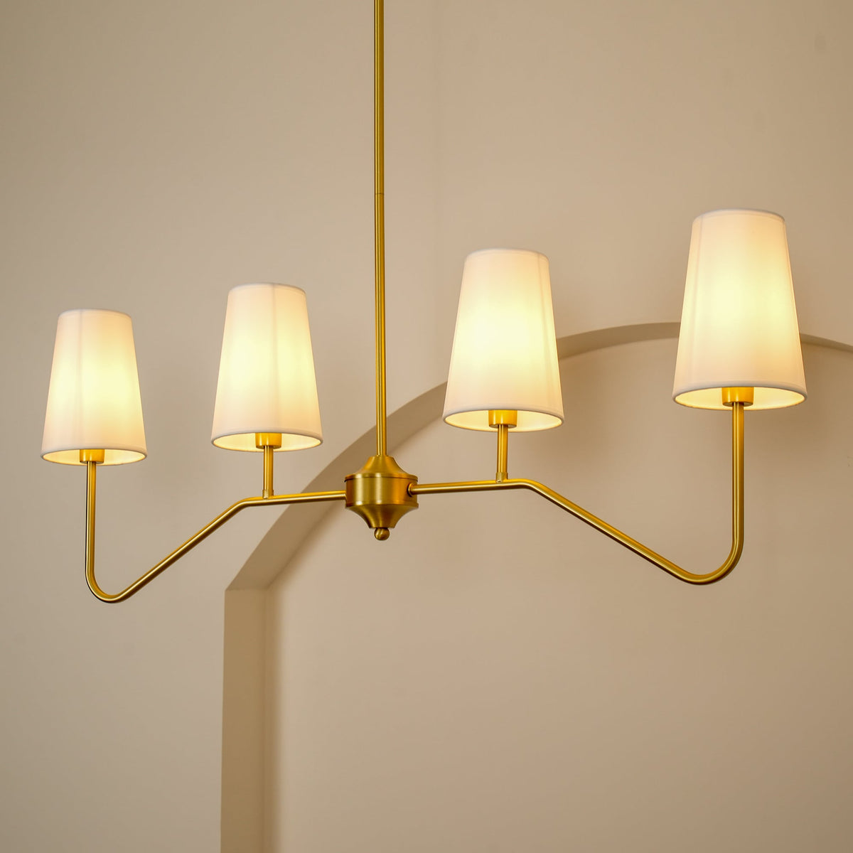 Avvenora Vintage Industrial Brass Fabric Pendant Lamp