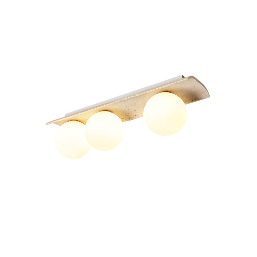 Bianca Globe Travertine Glass Ceiling Lamp