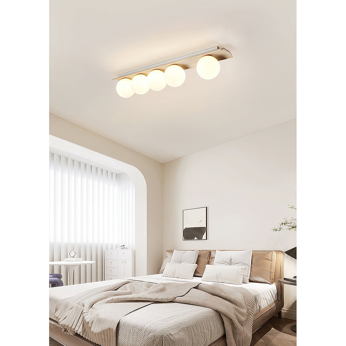 Bianca Globe Travertine Glass Ceiling Lamp