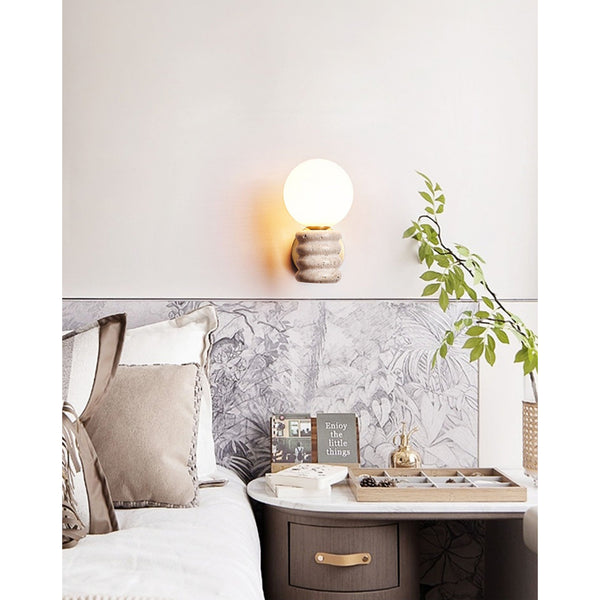 Ljomuvyh Travertine Glass Wall Lamp