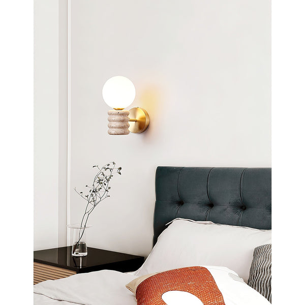 Ljomuvyh Travertine Glass Wall Lamp
