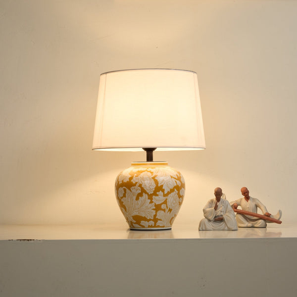 Blazing Blossom Ceramic Table Lamp