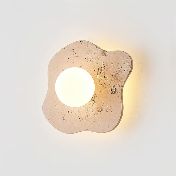 Tinduvyj Travertine Glass Wall Lamp