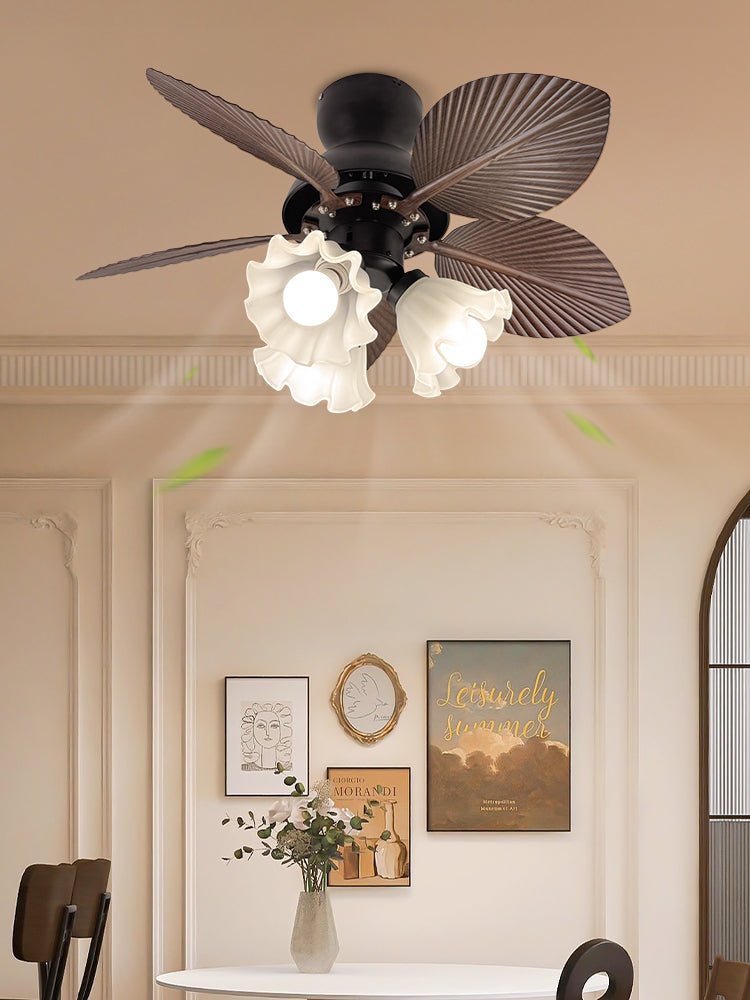 Palm Leaves Flower Shape Ceiling Fan Light