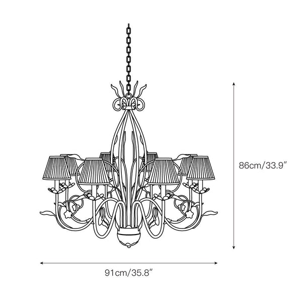 Gloruvyj Brass Fabric Chandelier