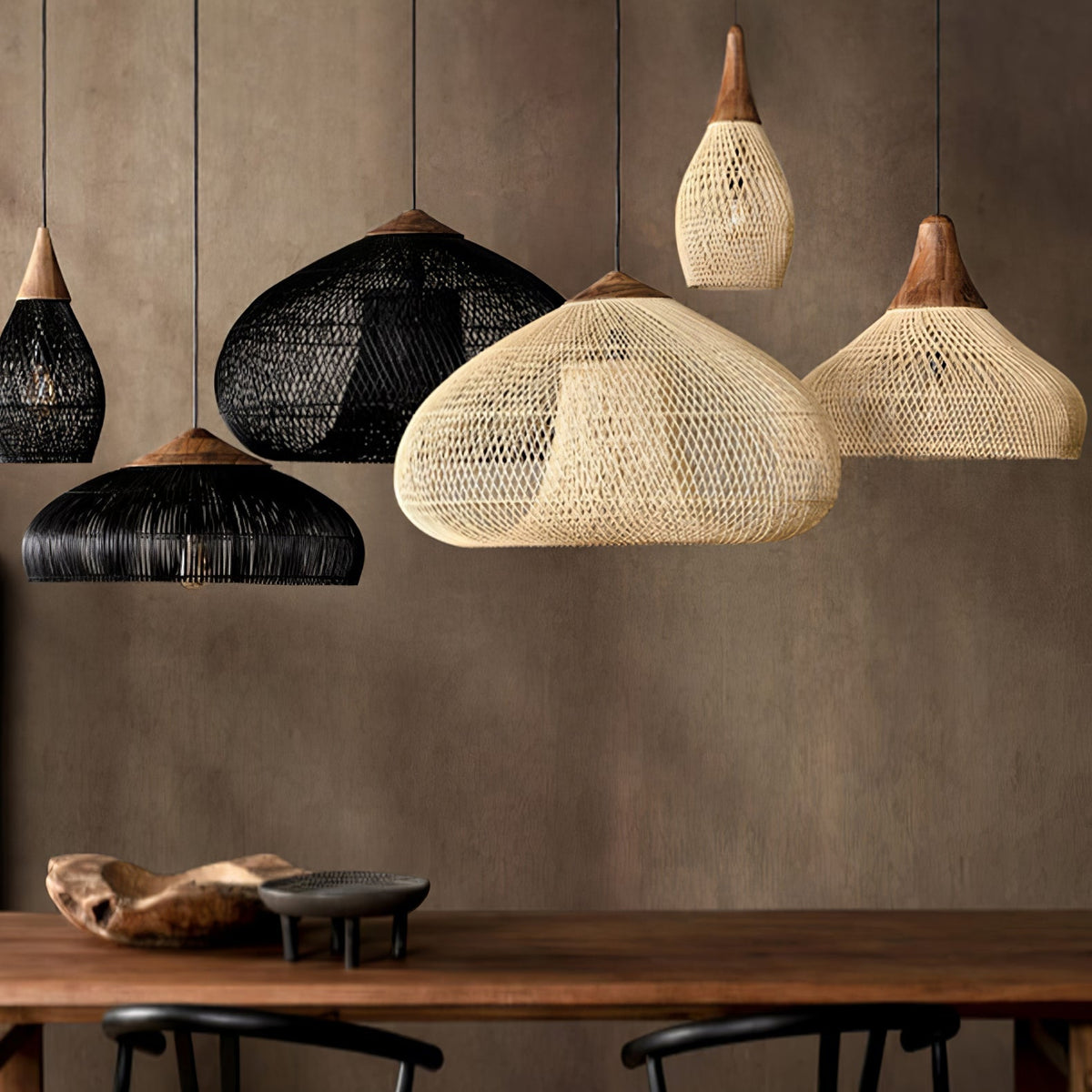 Solavn Rattan Wood Pendant Lamp