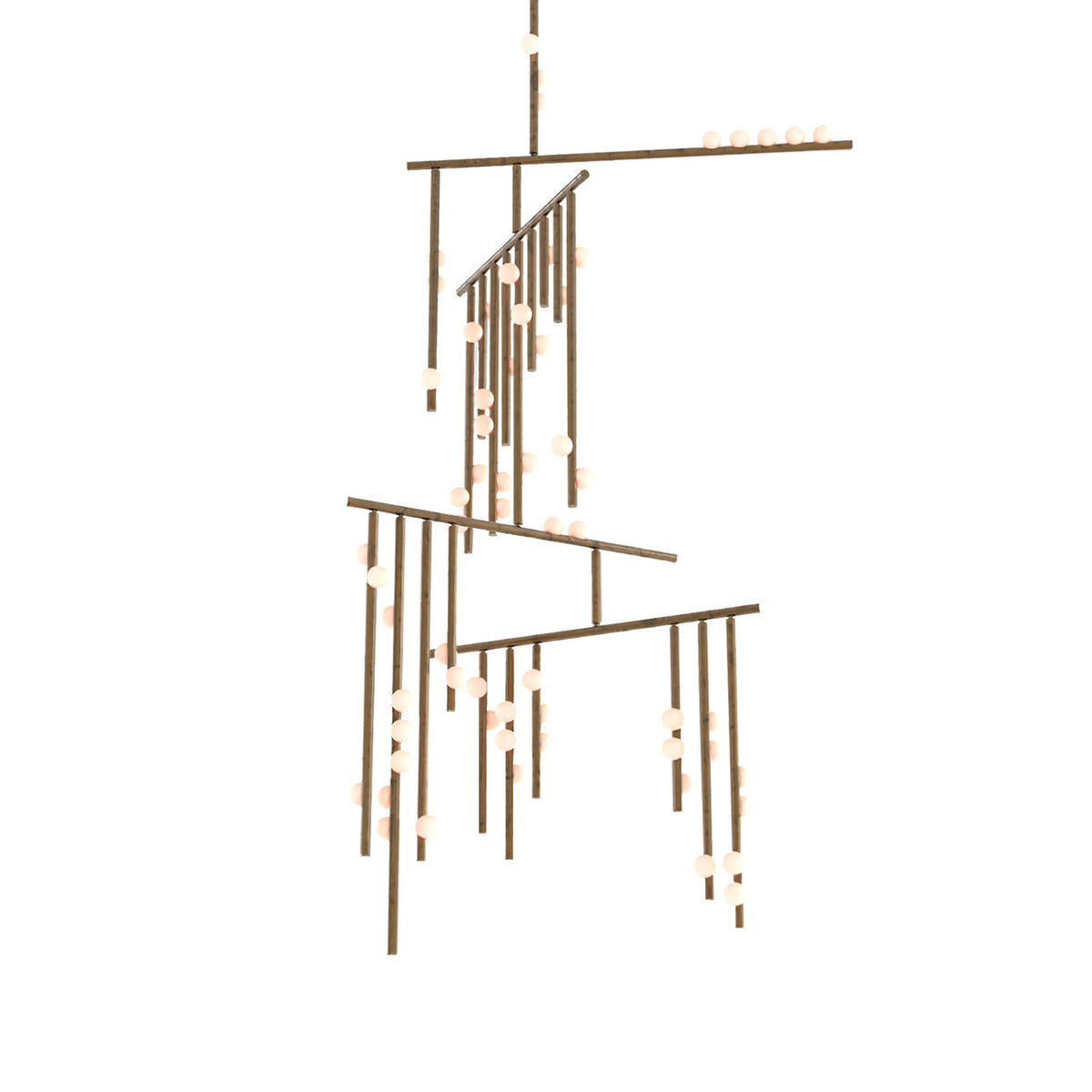 Orbis Drop System Antique Glass Chandelier