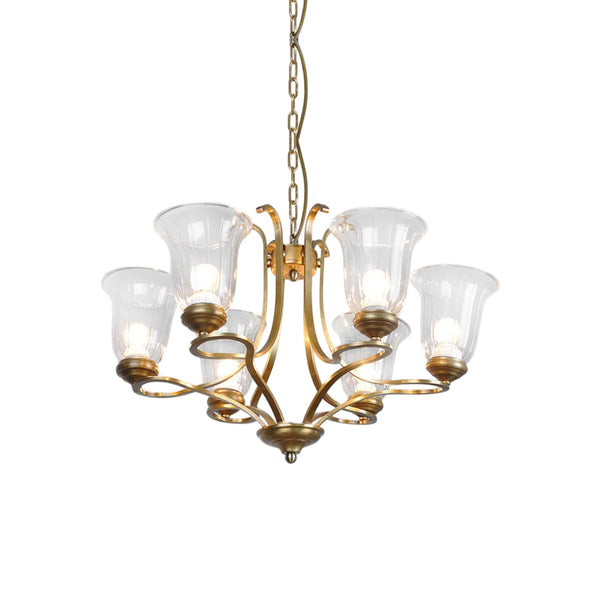 Ethos Elegance Brass Glass Chandelier