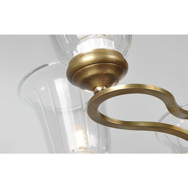 Ethos Elegance Brass Glass Chandelier