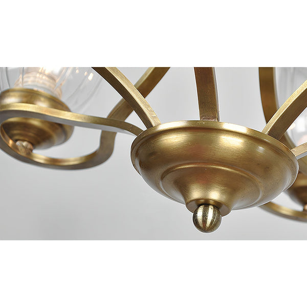 Ethos Elegance Brass Glass Chandelier