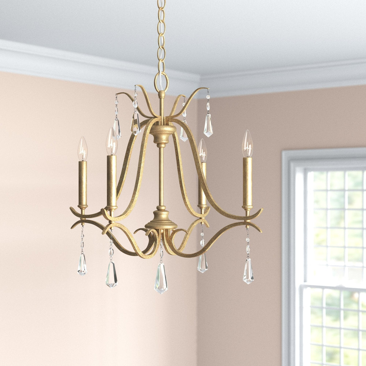Lyra Postmodern Luxury Copper Crystal Chandelier