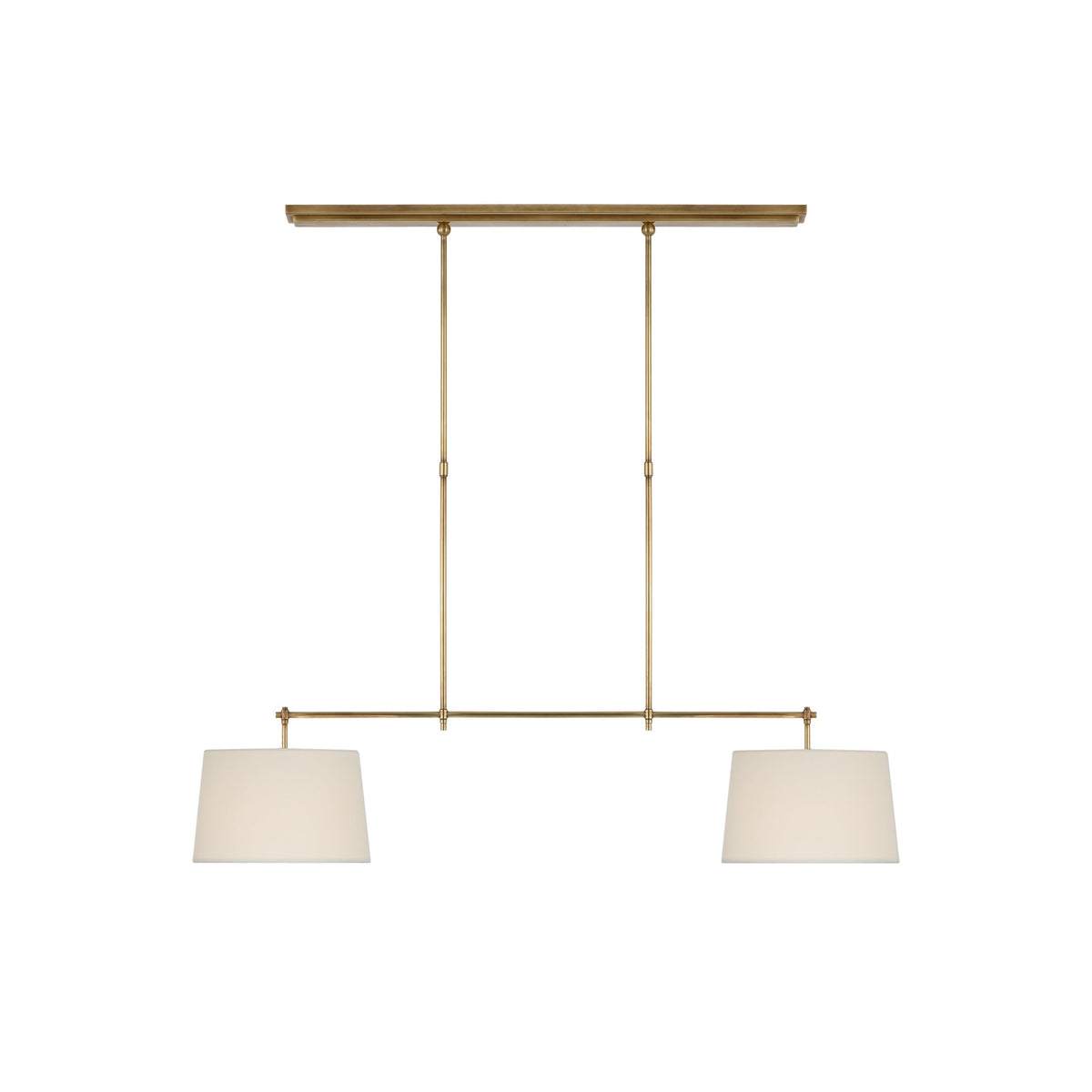 Kaleido Elegance Linear Brass Fabric Pendant Lamp
