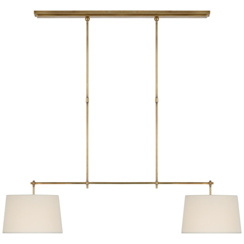 Kaleido Elegance Linear Brass Fabric Pendant Lamp