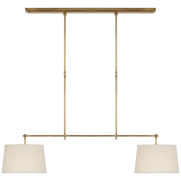 Kaleido Elegance Linear Brass Fabric Pendant Lamp