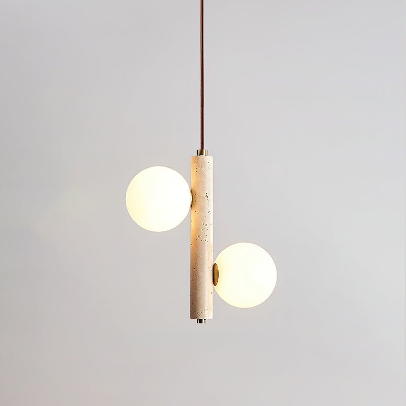 Travertine Ball Spheres Pendant Lamp