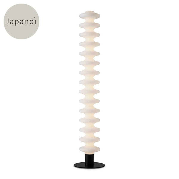 Carved Wooden Floor Lamp and Shade