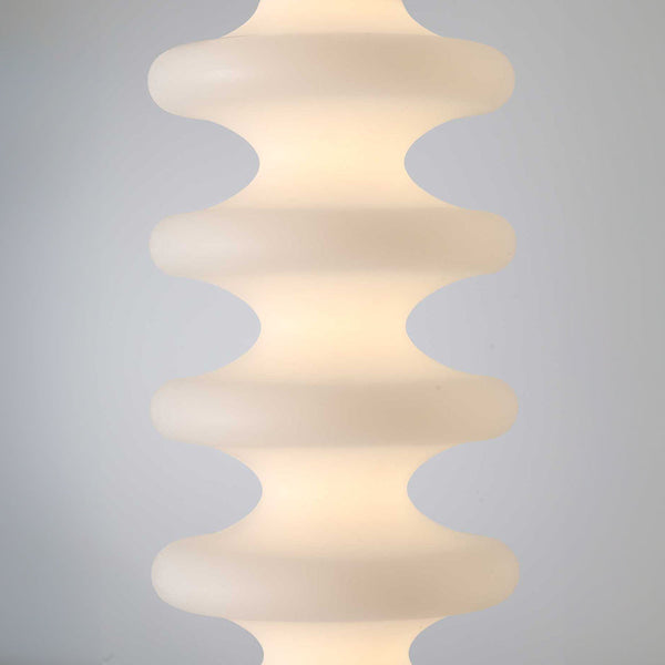 Carved Wooden Floor Lamp and Shade