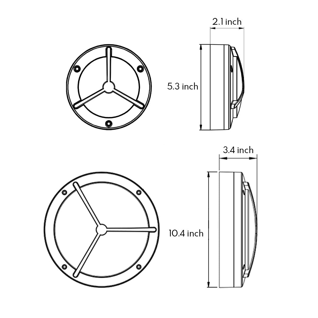 Weaver Minimalist Trisection Outdoor Wall Light