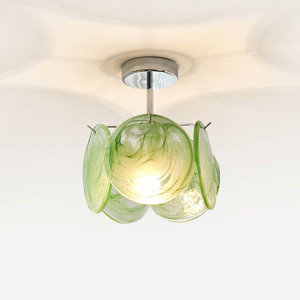 Lenira Ceiling Lamp Blue Art Glass Modern