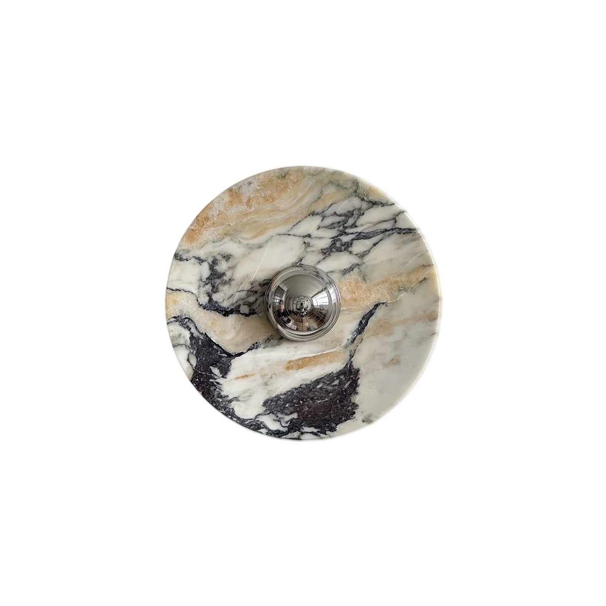 Zeno Round Chrome Marble Wall Sconce