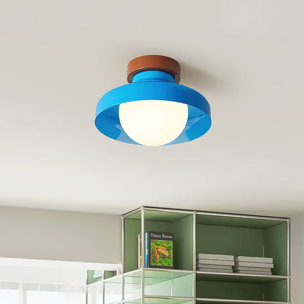 Valaneria Blue Metal Flush Mount Ceiling Light