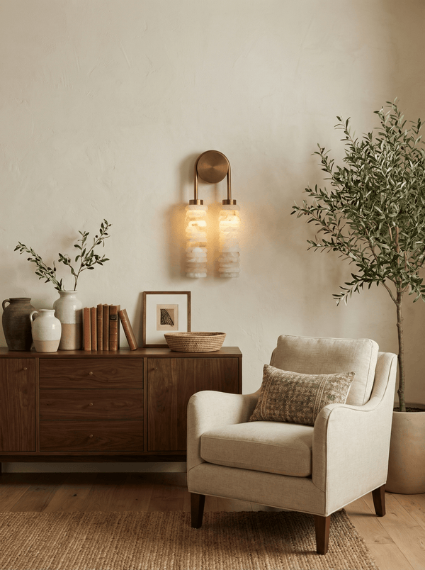 Calla Ribbed Alabaster Sconce