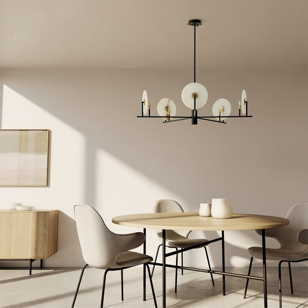 Nivorelle Chandelier Alabaster Moon Discs