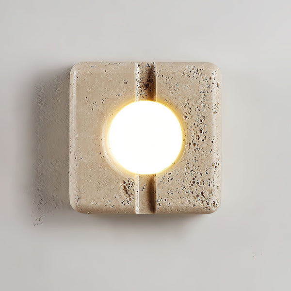 Kosmo Clear Travertine Wall Lamp