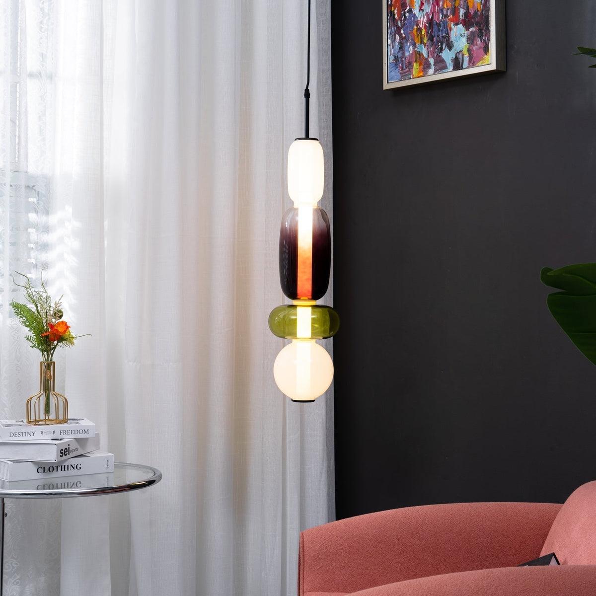 Glass Fringe Pendant Light