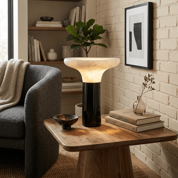 Cap Alabaster Table Lamp