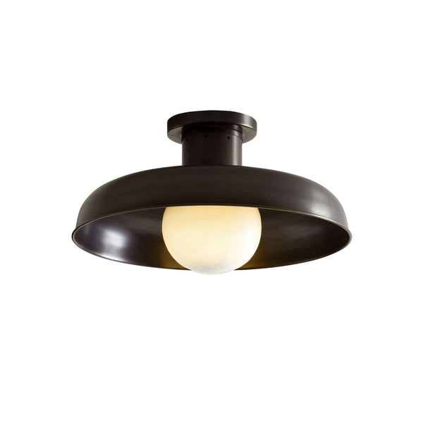 Quasar Glass Semi Flush Ceiling Lamp