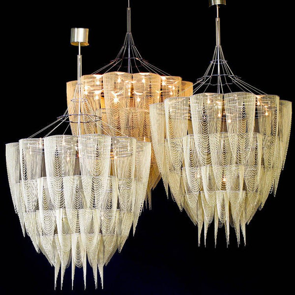 Cascade Bead Chain Chandelier