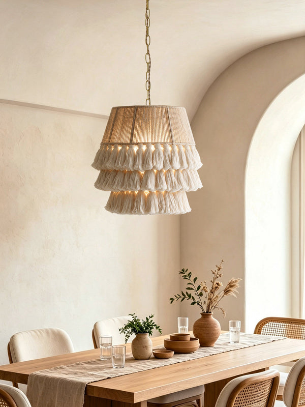 Cascade Tasseled Rope Pendant Lamp