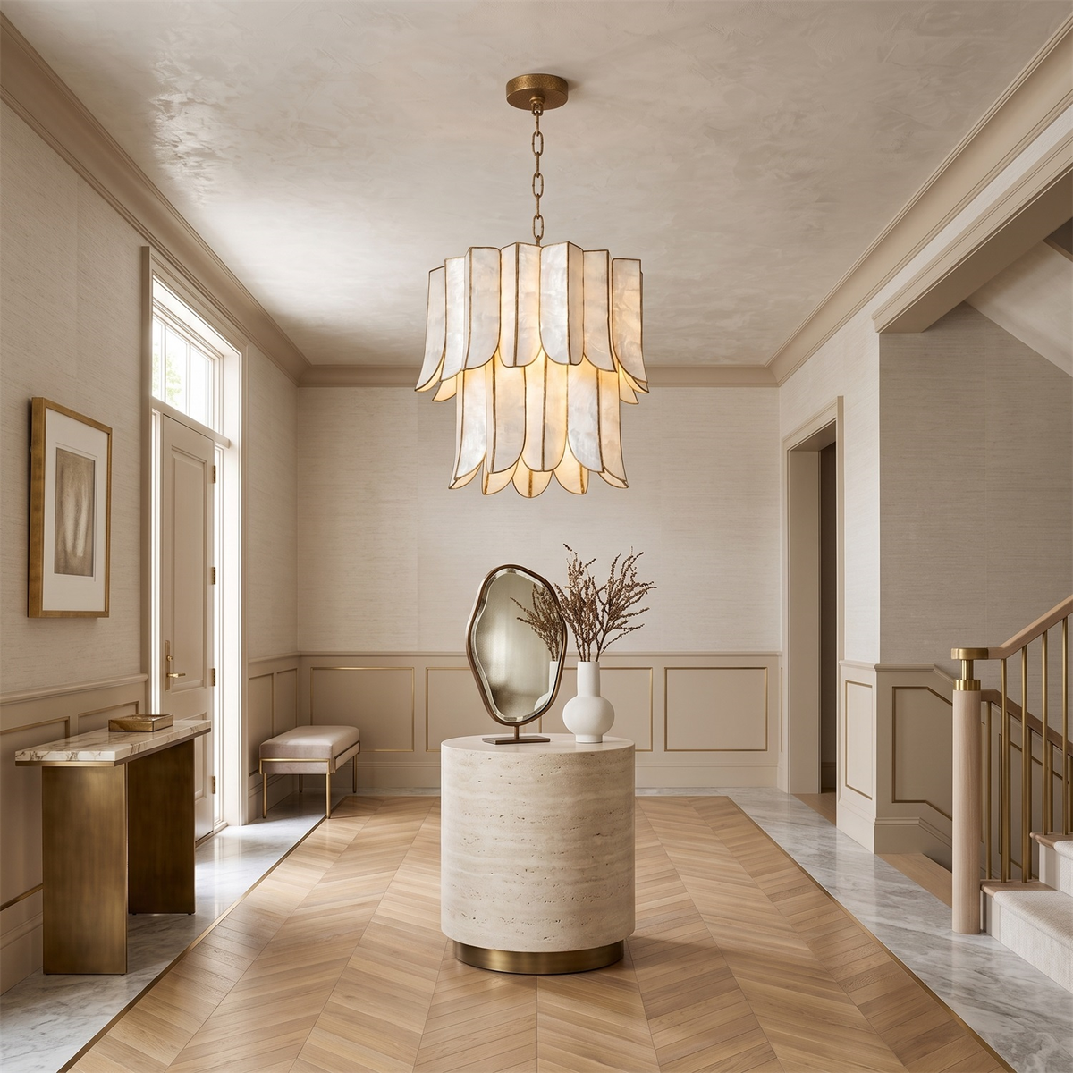 Cascara Shell Chandelier