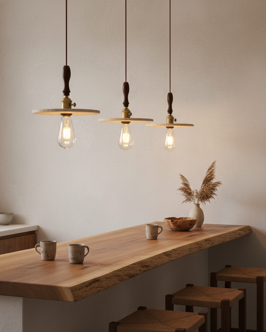 Seruine Travertine Pendant Lamp