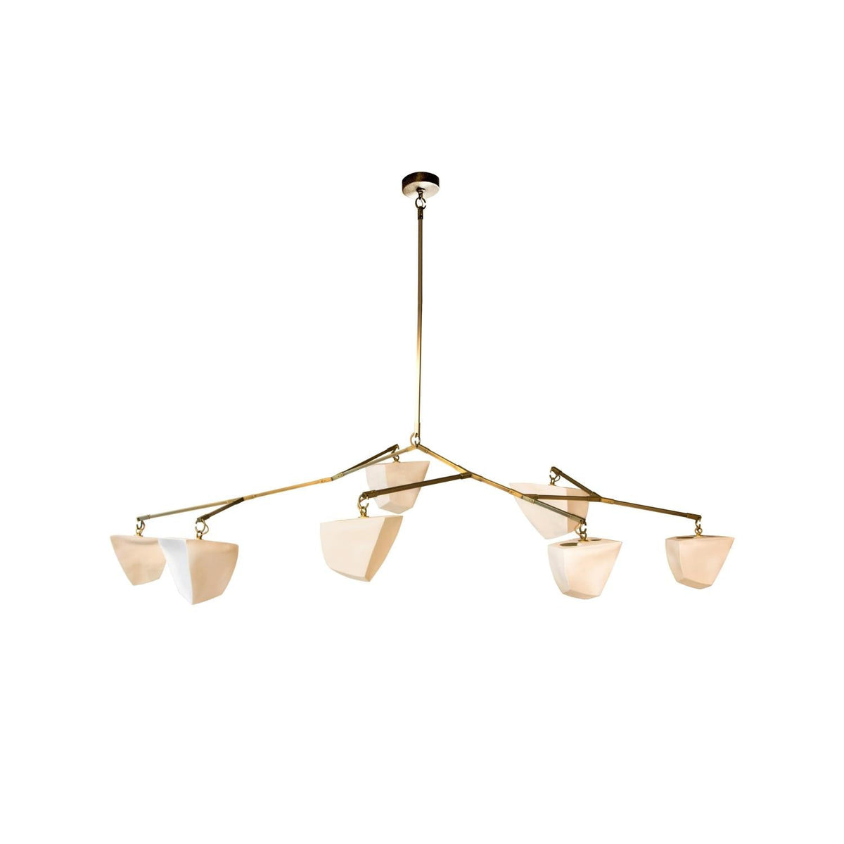 Iris Mobile Brass Ceramics Chandelier