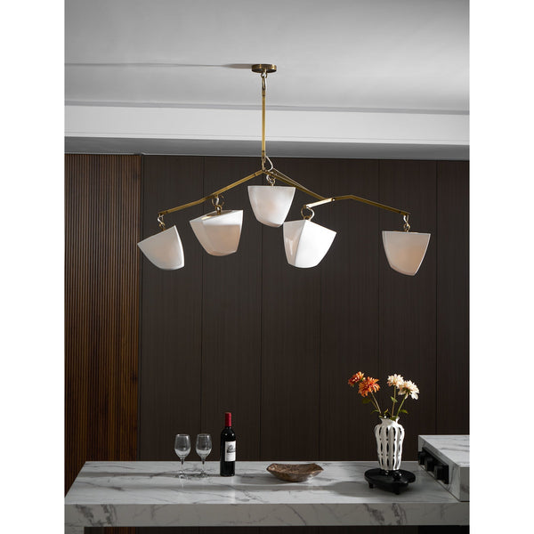 Iris Mobile Brass Ceramics Chandelier
