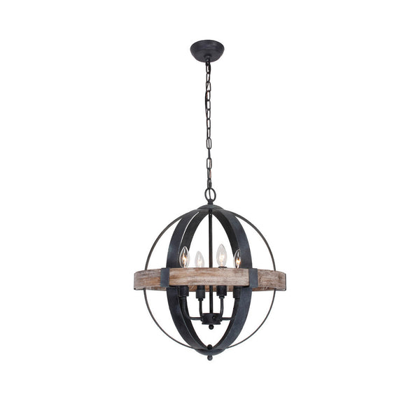 Luxe Vintage Industrial Wooden Pendant Lamp