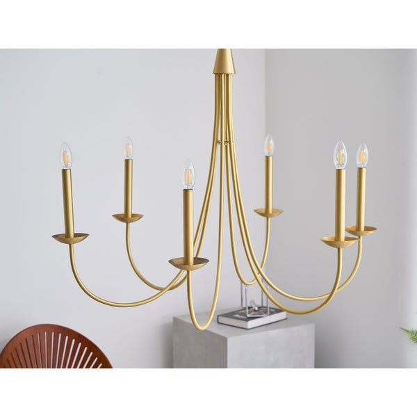 Nectar Vintage Industrial Brass Chandelier