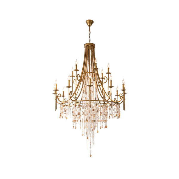 Trove Postmodern Luxury Natural Alabaster Chandelier