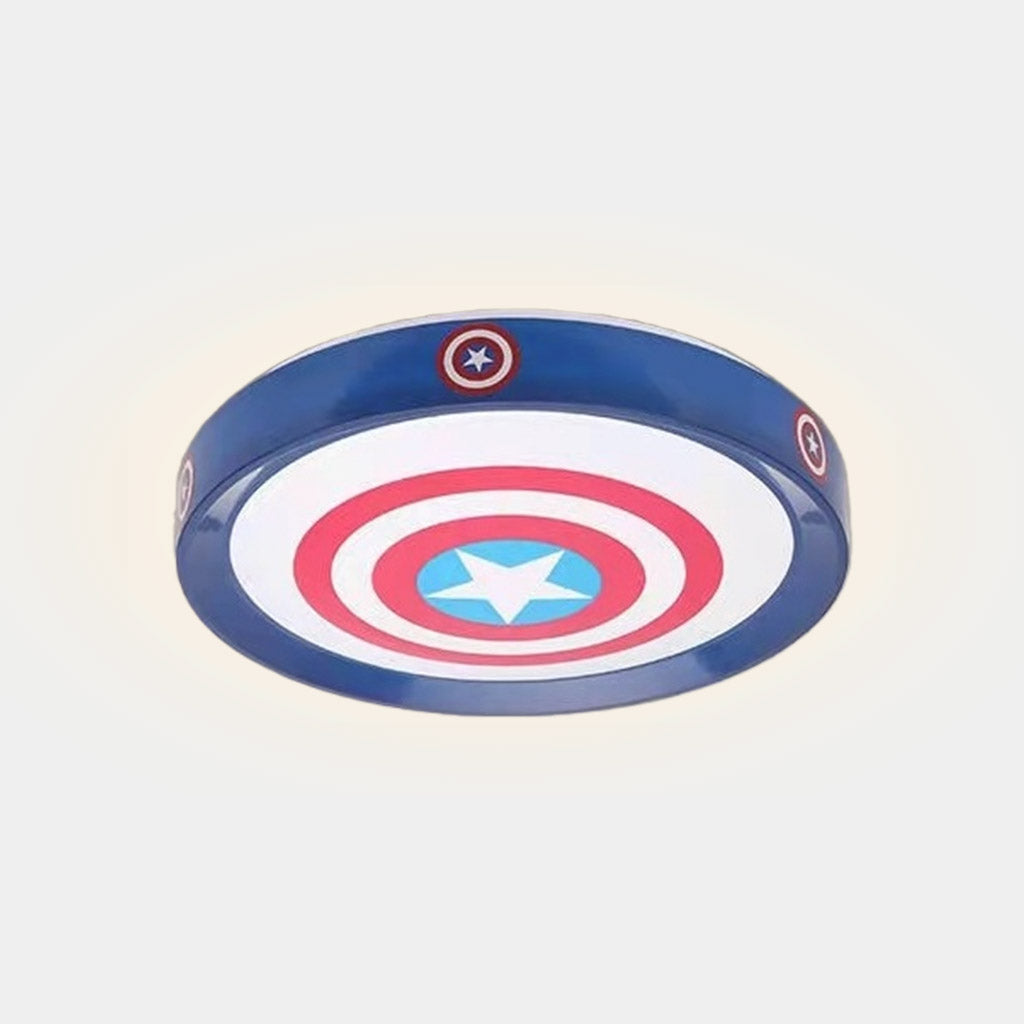 Ceiling Light Kids Bedroom Captain America Shield with Star, Iron & Acrylic