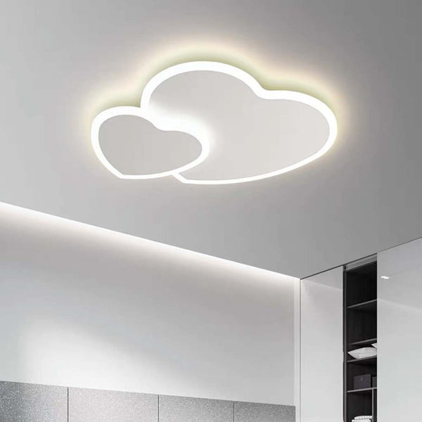 Ceiling Light Minimalist Heart Shape LED for Girls Room, White