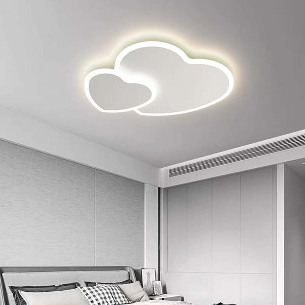 Ceiling Light Minimalist Heart Shape LED for Girls Room, White