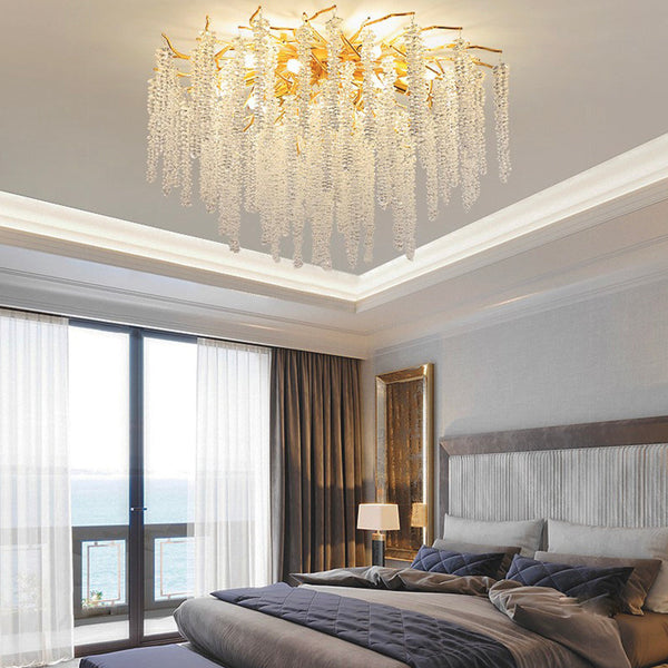 Pendant Chandelier / Flush Mount Ceiling Light Tree Branch Crystal Willow