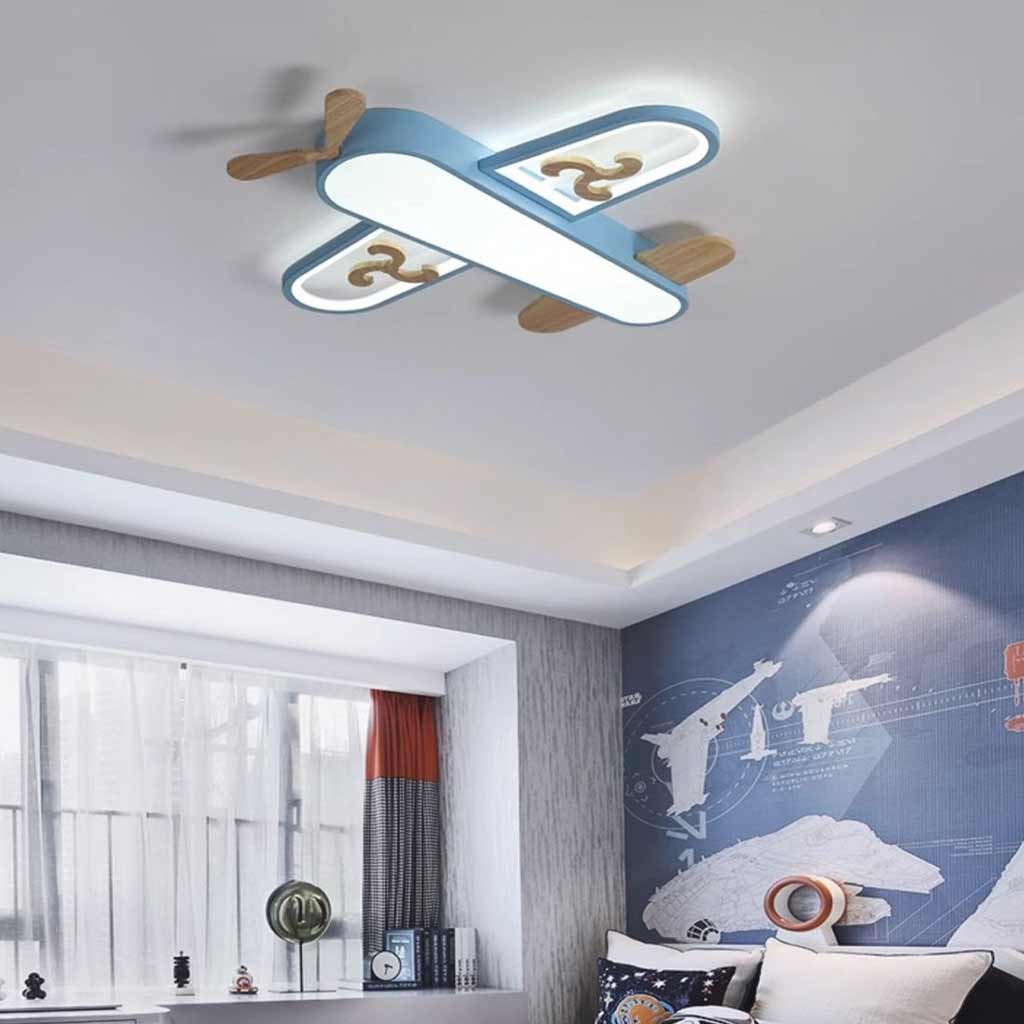 Pendant Light / Ceiling Light Wood Airplane for Kids Room