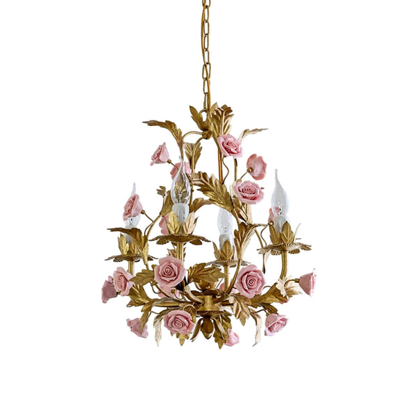 Ember Postmodern Luxury Rose Flower Ceramic Chandelier