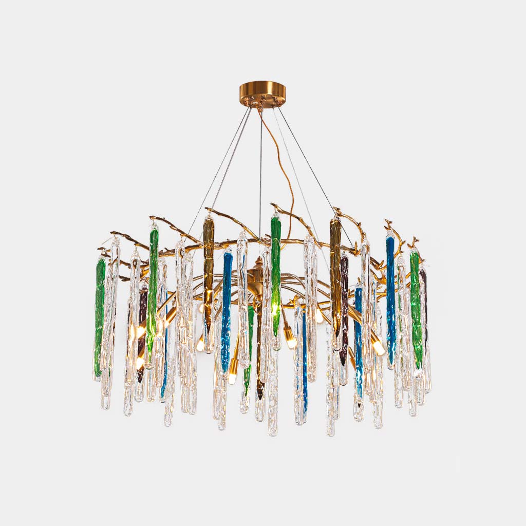 Artistic Branch Colorful Glass Drop Chandelier