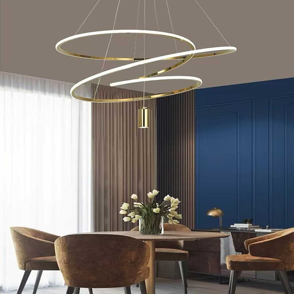 Chandelier Hanging LED Irregular Ring Chic Orbit Circle