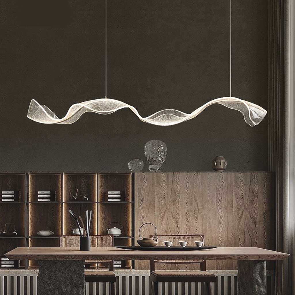 Chandelier Modern Minimalist Luxury Ribbon Acrylic, Gold